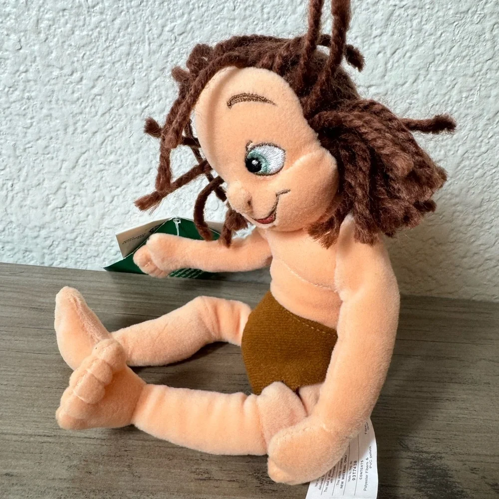 Vintage Disney Store Young Tarzan Mini Bean Bag 9" Plush Stuffed Toy w Tags 1999 - Picture 2 of 4